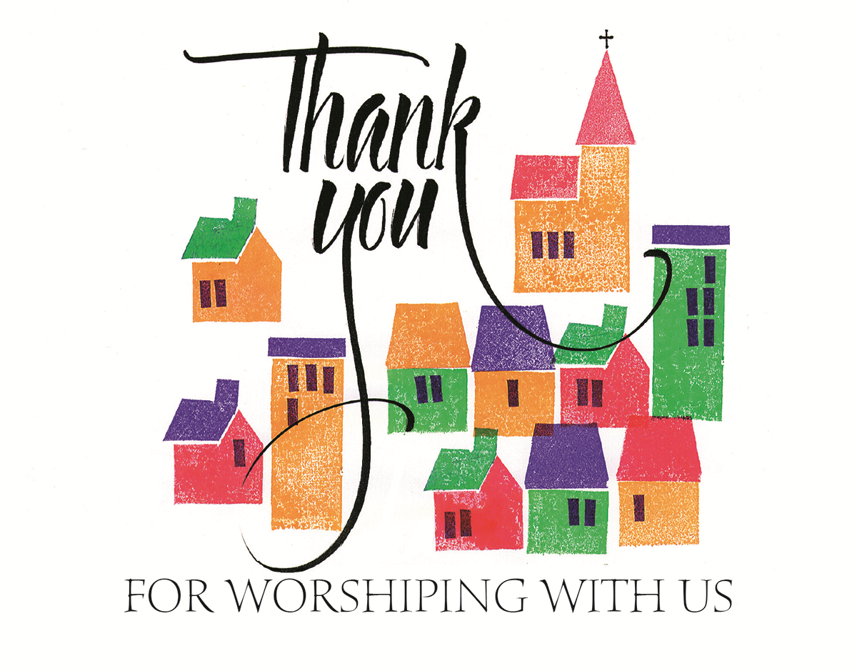 Thank You for Worshipping With Us Card