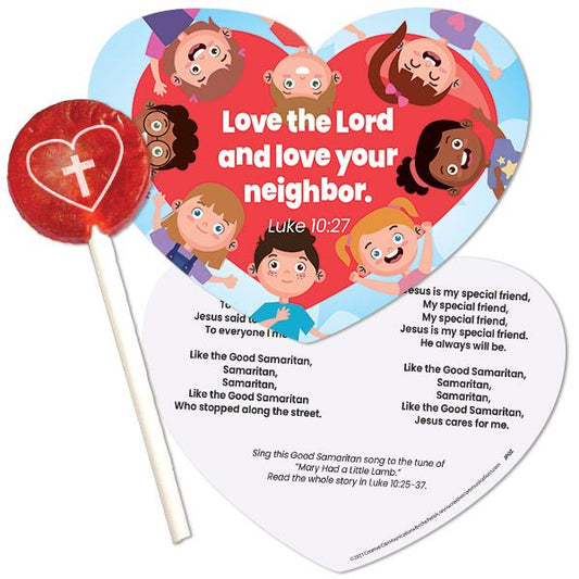 Love the Lord! Valentines Day Candy Card with Sucker
