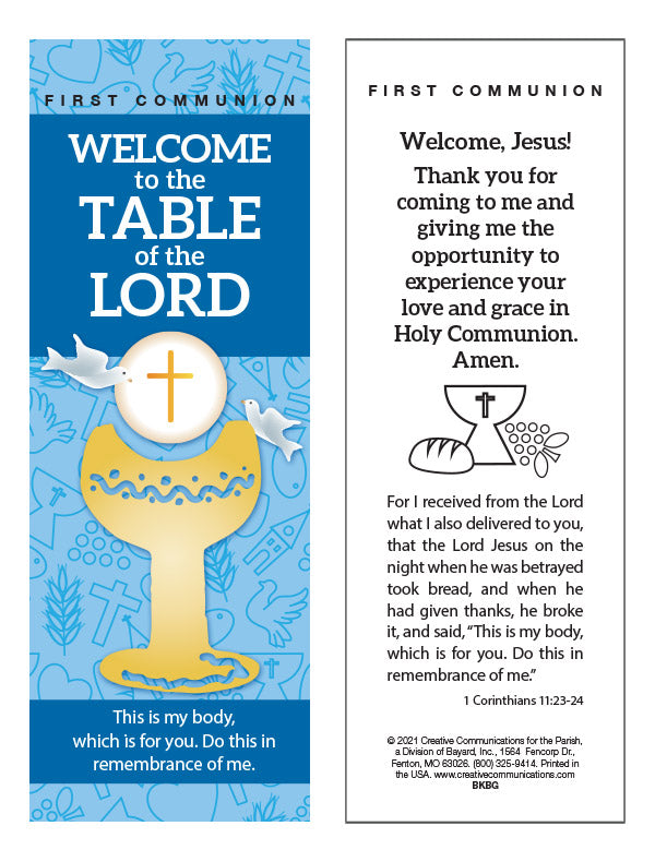 First Communion Bookmark