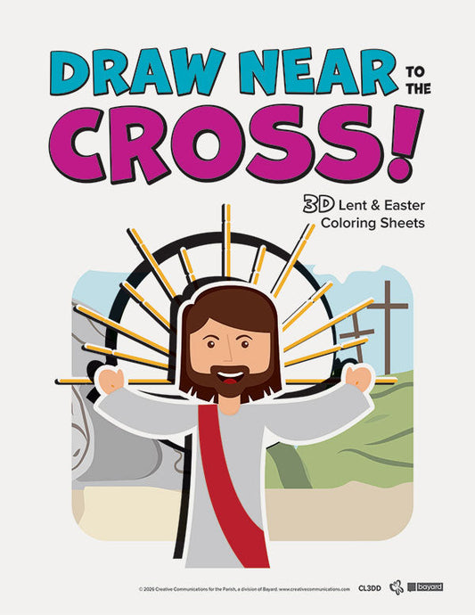 Draw Near to the Cross! 3D Easter Coloring Sheets - Digital Download