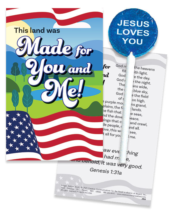 Made for You and Me! Patriotic Candy Card with Sucker