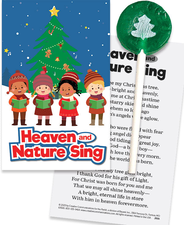 Heaven and Nature Sing Christmas Candy Card with Sucker