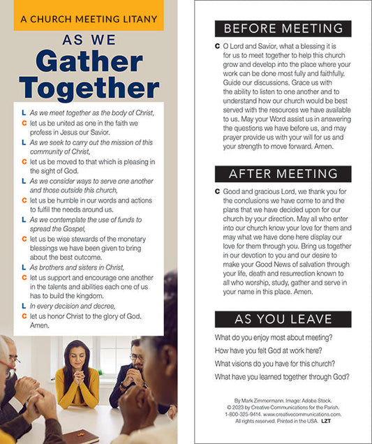 Church Meeting Litany