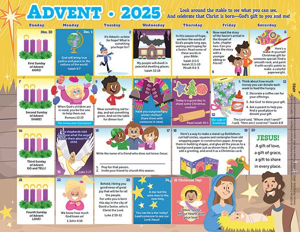 Daily Advent 2025 Catholic Calendar for Kids