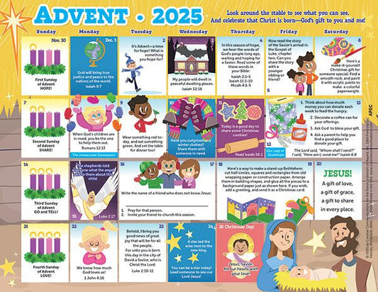 Daily Advent 2025 Catholic Calendar for Kids