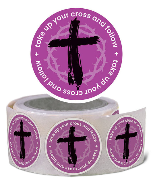Take Up Your Cross and Follow - Lent Sticker Roll (Roll of 100 Stickers)