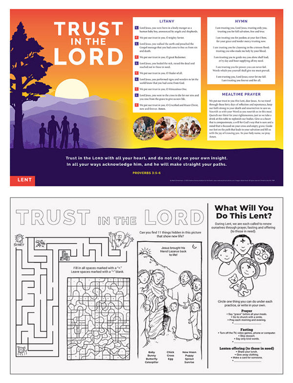 Trust in the Lord Lent Placemat