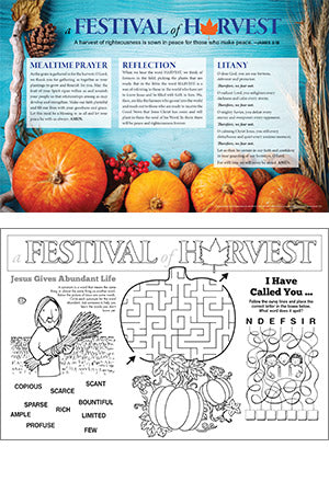 Festival of Harvest Celebration Placemat